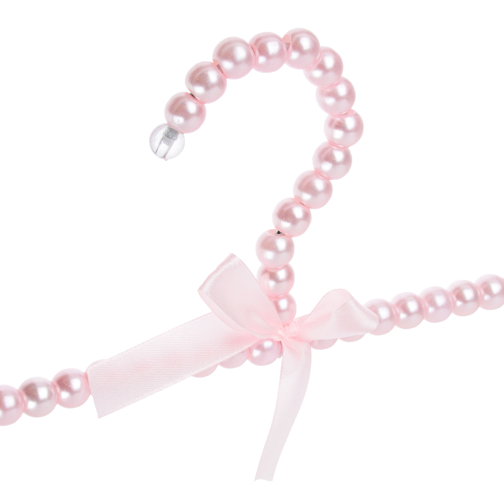 VETTA Вешалка металлическая для брюк/юбок с клипсами, имитация жемчуга с бантом, 32см, 2 цвета, арт.№ 456-101