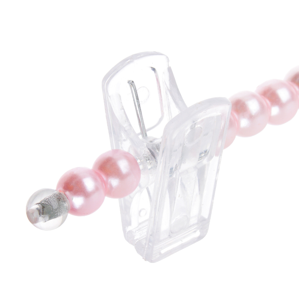 VETTA Вешалка металлическая для брюк/юбок с клипсами, имитация жемчуга с бантом, 32см, 2 цвета, арт.№ 456-101