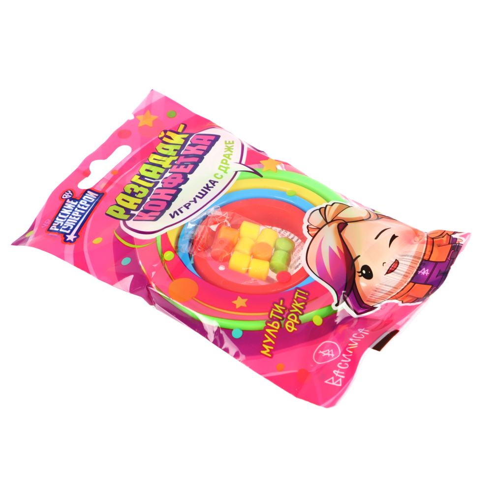 BY Русские Супергерои Драже фруктовое с игрушкой (головоломка) 2 гр., арт.№ 347-216