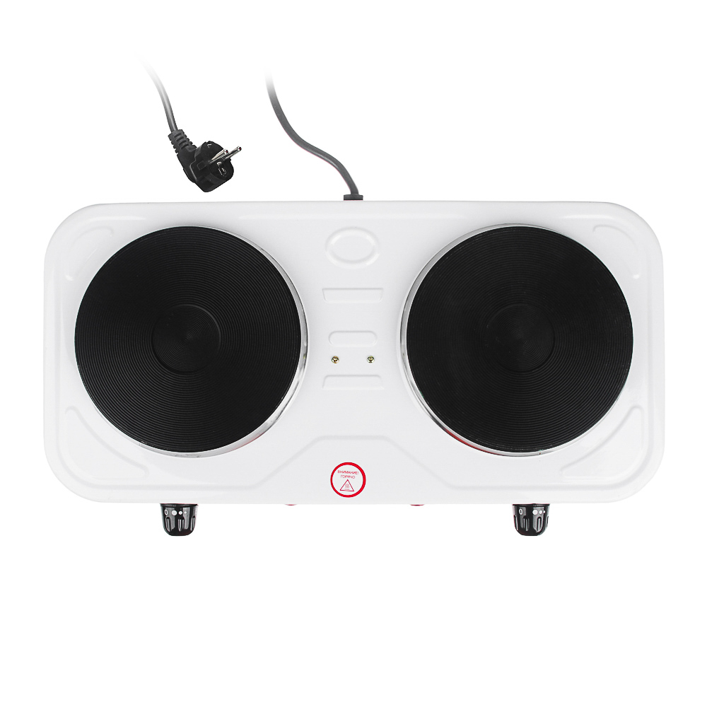 LEBEN Плитка электрическая двухконфорочная 2000Вт нагр. эл. диск d15,5см, арт.№ 475-036