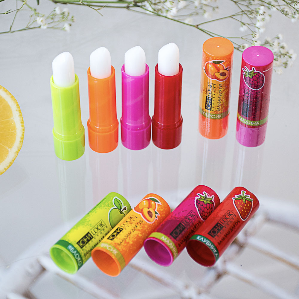 Бальзам для губ тм ЮL, 3,5г, яблоко, персик, малина, клубника, арт.№ 330-402