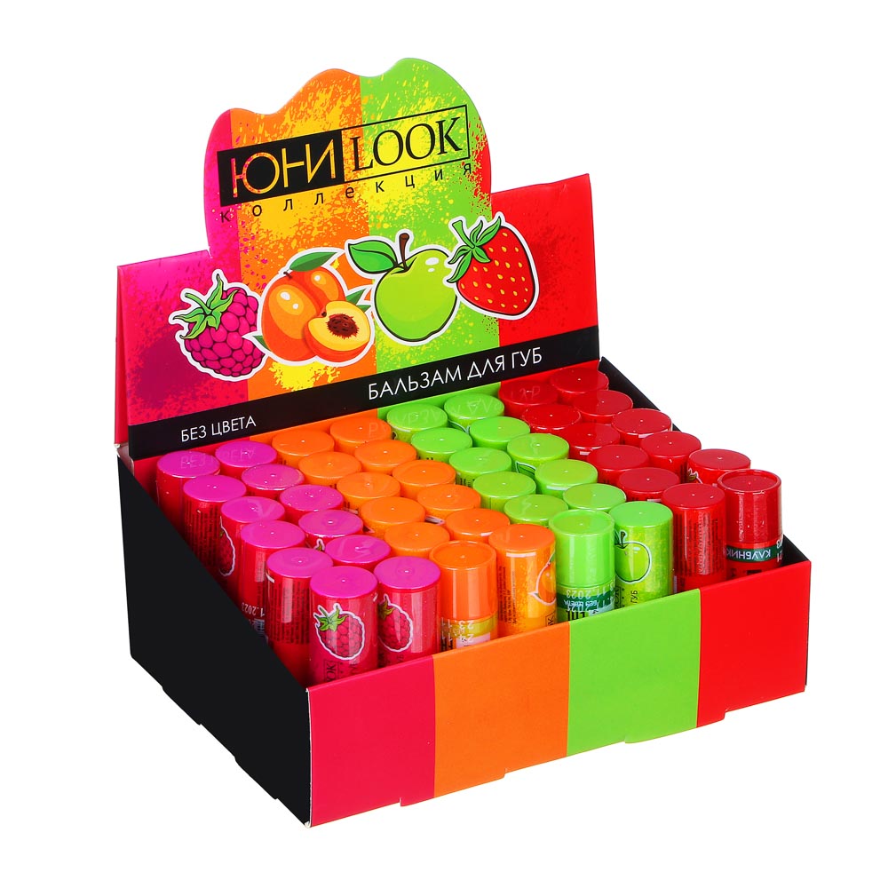 Бальзам для губ тм ЮL, 3,5г, яблоко, персик, малина, клубника, арт.№ 330-402
