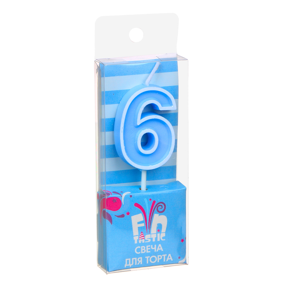 Свеча для торта в форме цифр тм Fntastic, парафин (0-9), арт.№ 506-205