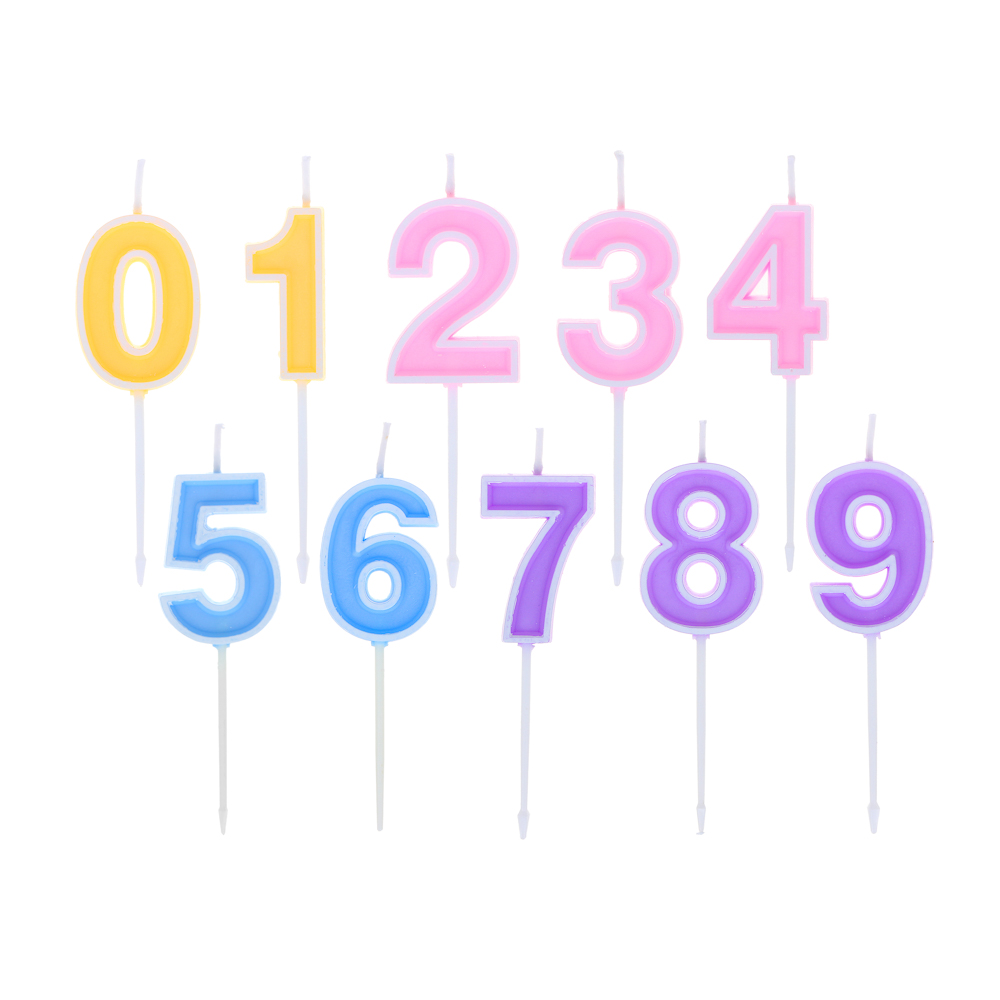 Свеча для торта в форме цифр тм Fntastic, парафин (0-9), арт.№ 506-205