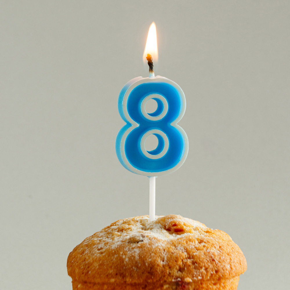 Свеча для торта в форме цифр тм Fntastic, парафин (0-9), арт.№ 506-205