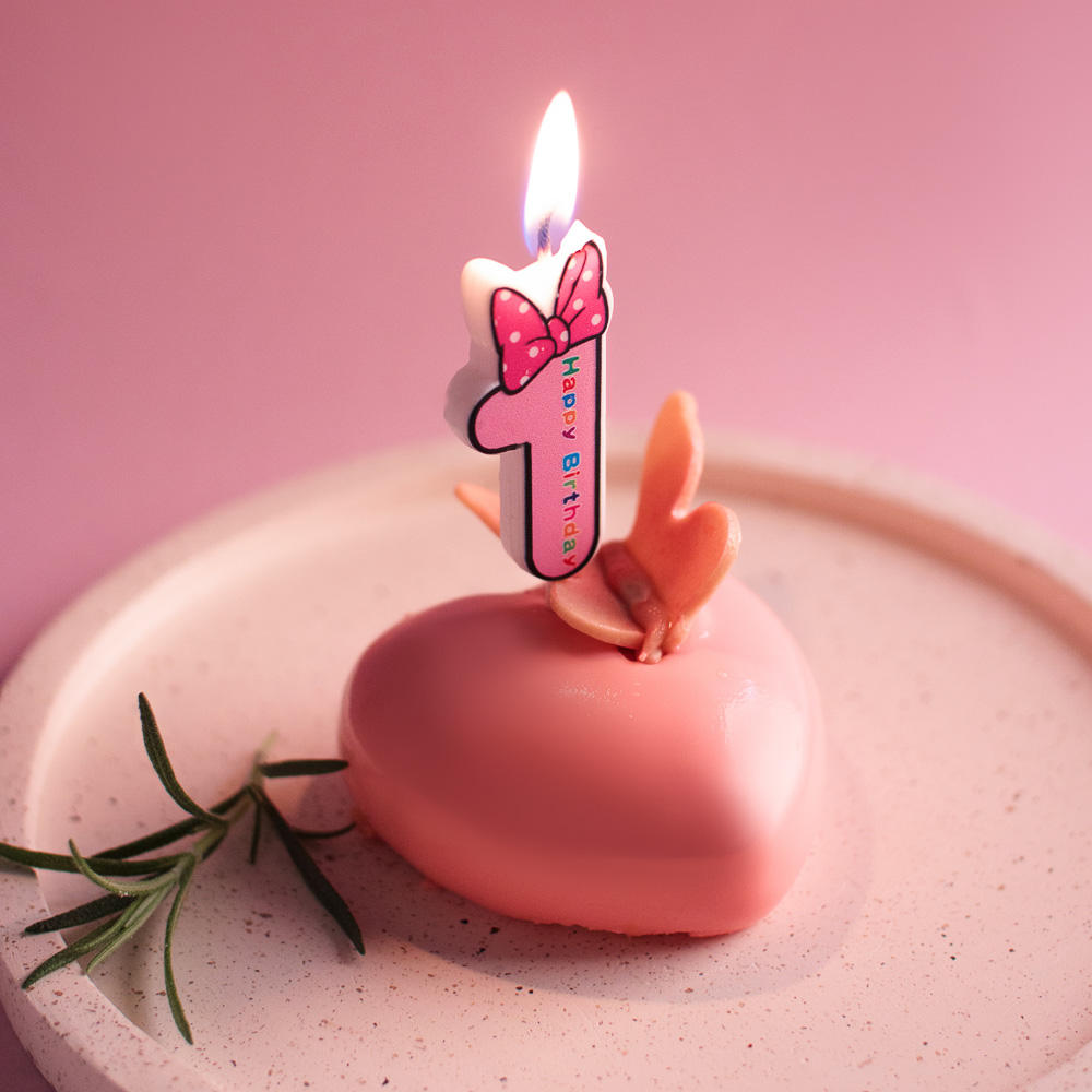 FNtastic Свеча для торта в форме цифр, парафин (0-9), с бантиком, арт.№ 506-204