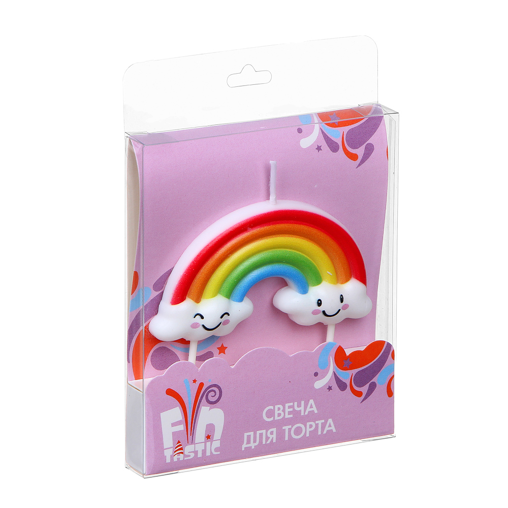 FNtastic Свеча для торта, радуга, 8 см, 11 см, парафин, арт.№ 506-203