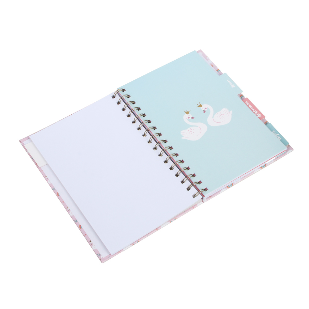 ЦАРЕВНА ЛЕБЕДЬ Записная книжка, 21х14,8см, 80 листов, твердая обложка, спираль, разделители, арт.№ 524-225