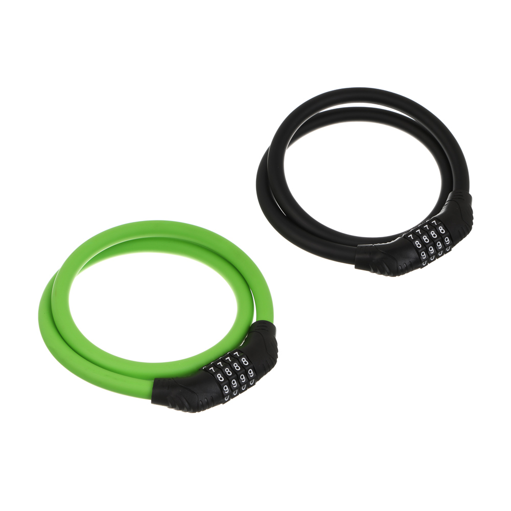 Замок велосипедный тм BY SPORT, противоугонный, тросовый, кодовый, 800х12мм, металл, пластик, 2 цв, арт.№ 468-111