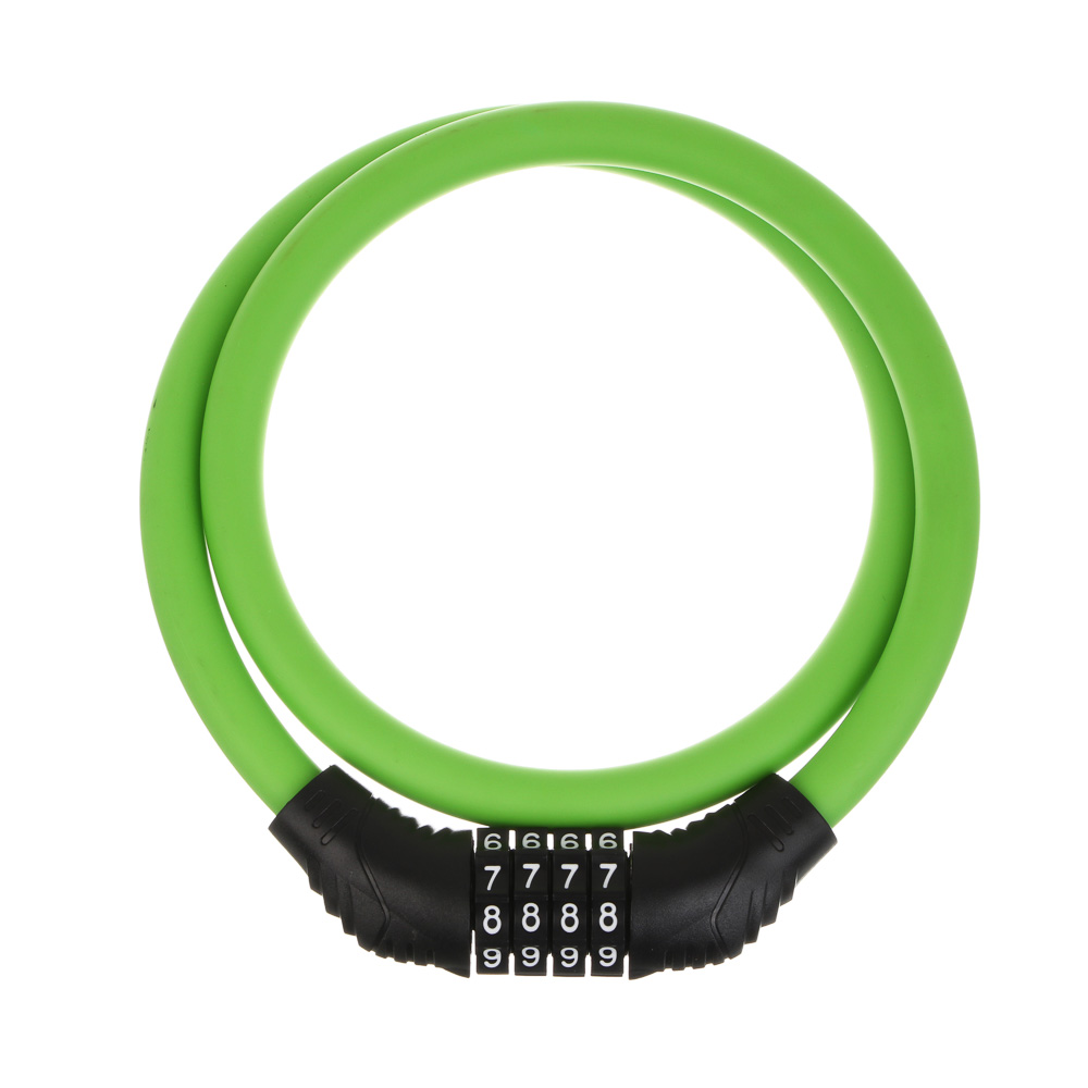 Замок велосипедный тм BY SPORT, противоугонный, тросовый, кодовый, 800х12мм, металл, пластик, 2 цв, арт.№ 468-111