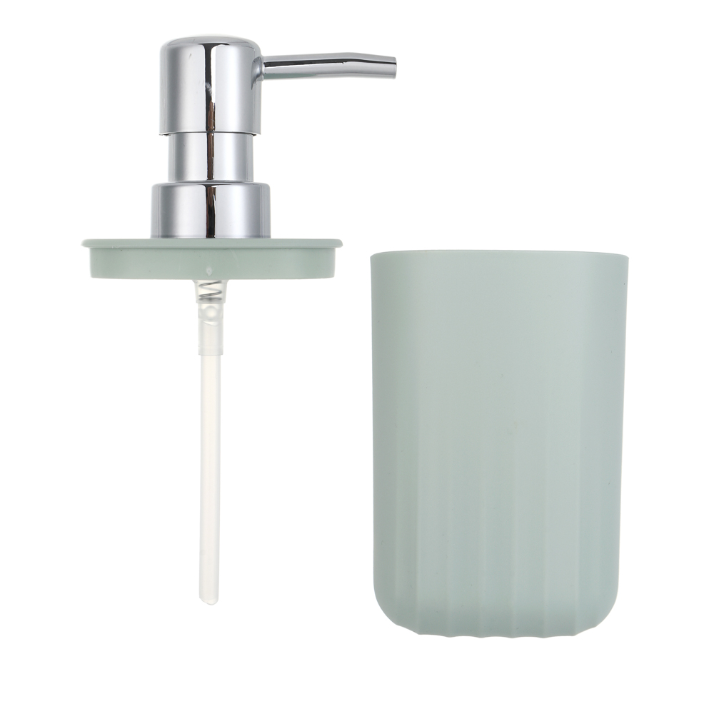 Диспенсер для жидкого мыла тм VETTA Сидней, 250мл, пластик, PP, оливковый, 7x16см, арт.№ 463-574