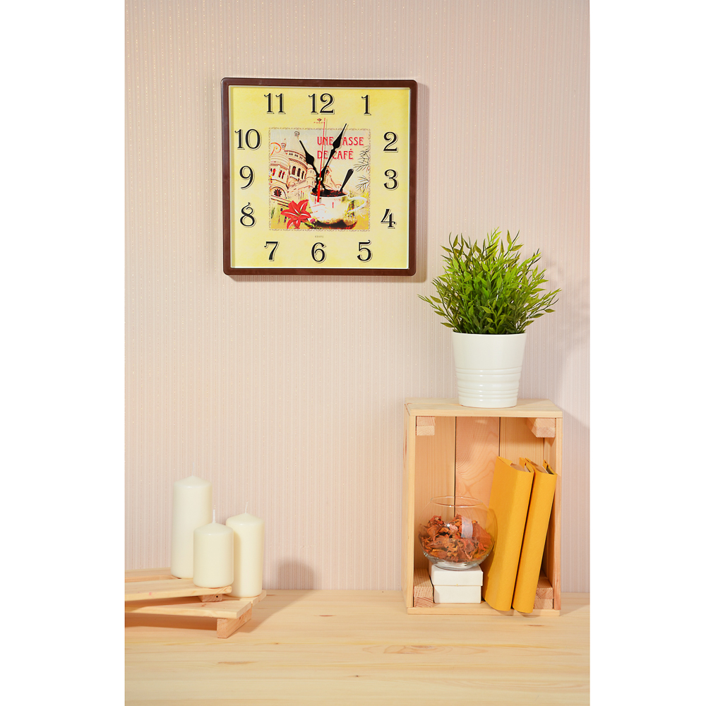 LADECOR CHRONO Часы настенные квадратные, 30х30см, пластик, 3 дизайна, арт.№ 581-810