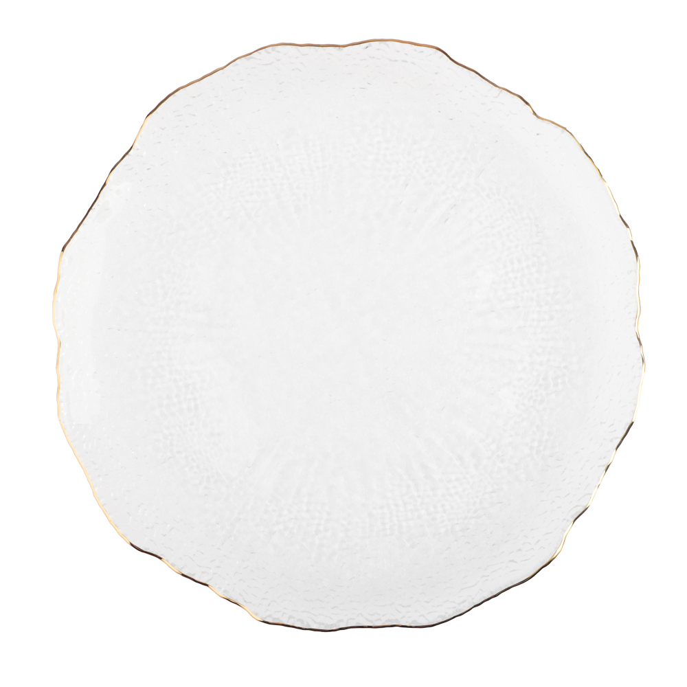 MILLIMI Винтаж Тарелка закусочная 20,5см, стекло, золото, арт.№ 820-669