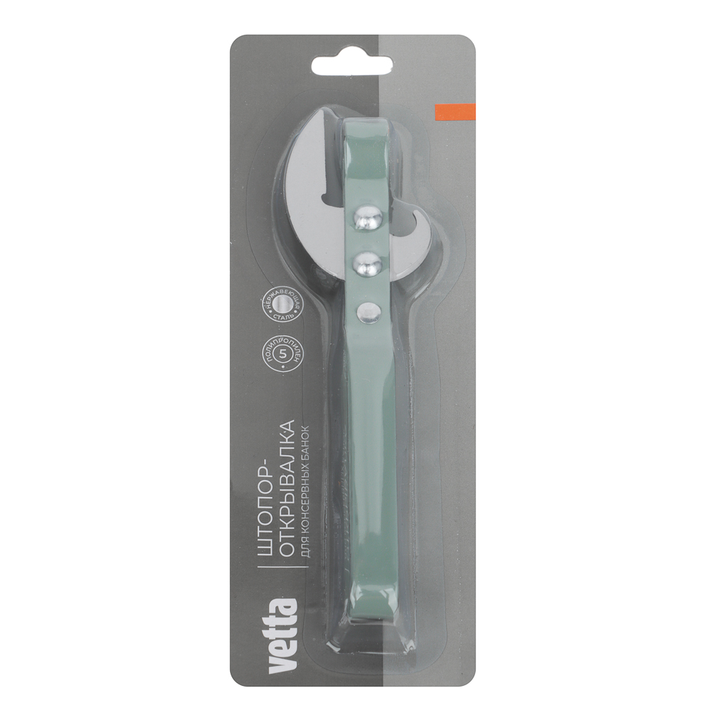 VETTA Штопор-открывалка для консервных банок, нерж.сталь, полипропилен, арт.№ 884-044