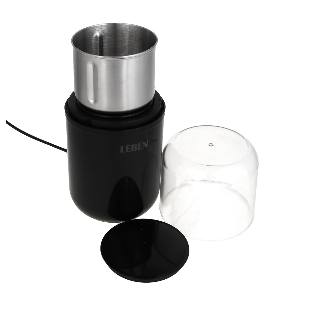 LEBEN Кофемолка со съемной чашей 200Вт, загрузка 65г, пластик, металл, 220в, арт.№ 286-047