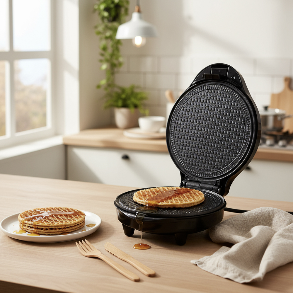 LEBEN Вафельница для тонкой вафли, 1000вт, 220в, арт.№ 271-039