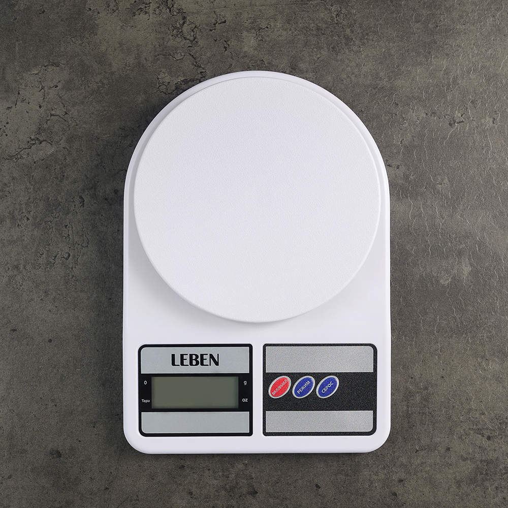 LEBEN Весы кухонные электронные, пластик (точн. измер. 1 гр.), арт.№ 268-056