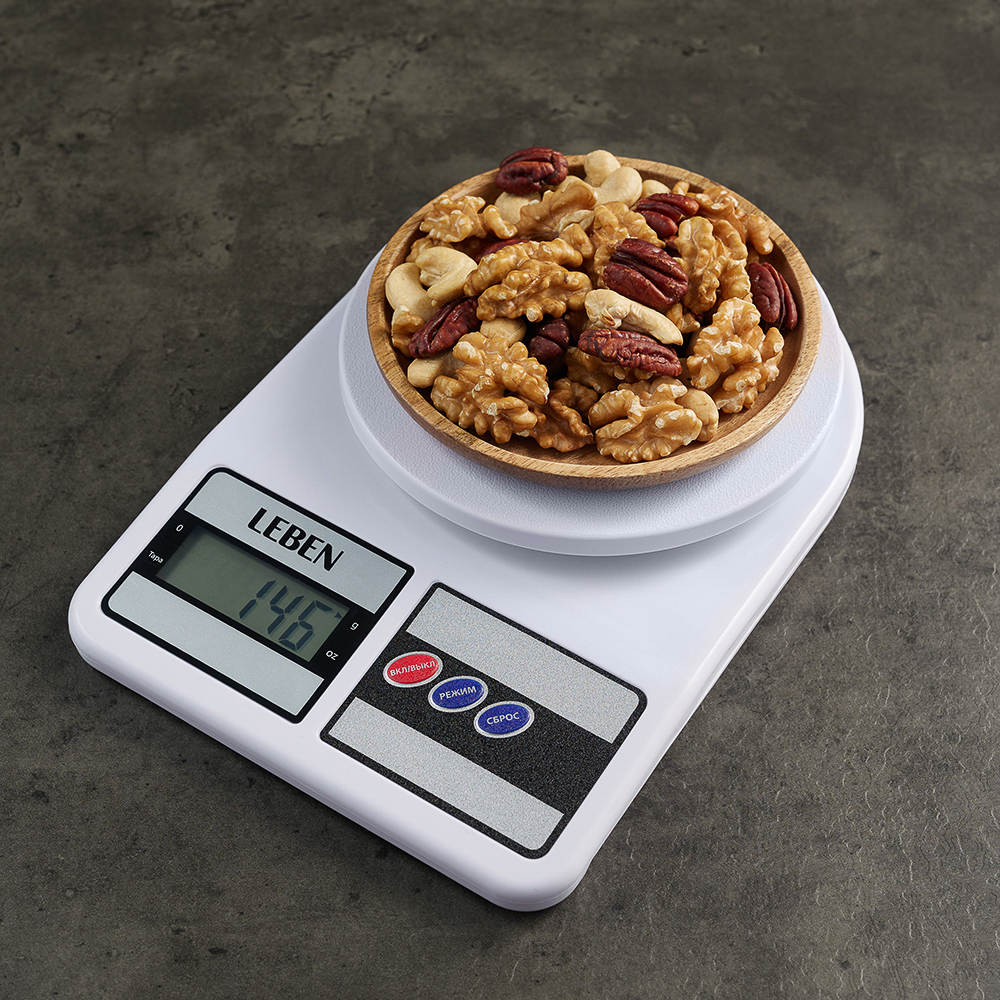 LEBEN Весы кухонные электронные, пластик (точн. измер. 1 гр.), арт.№ 268-056