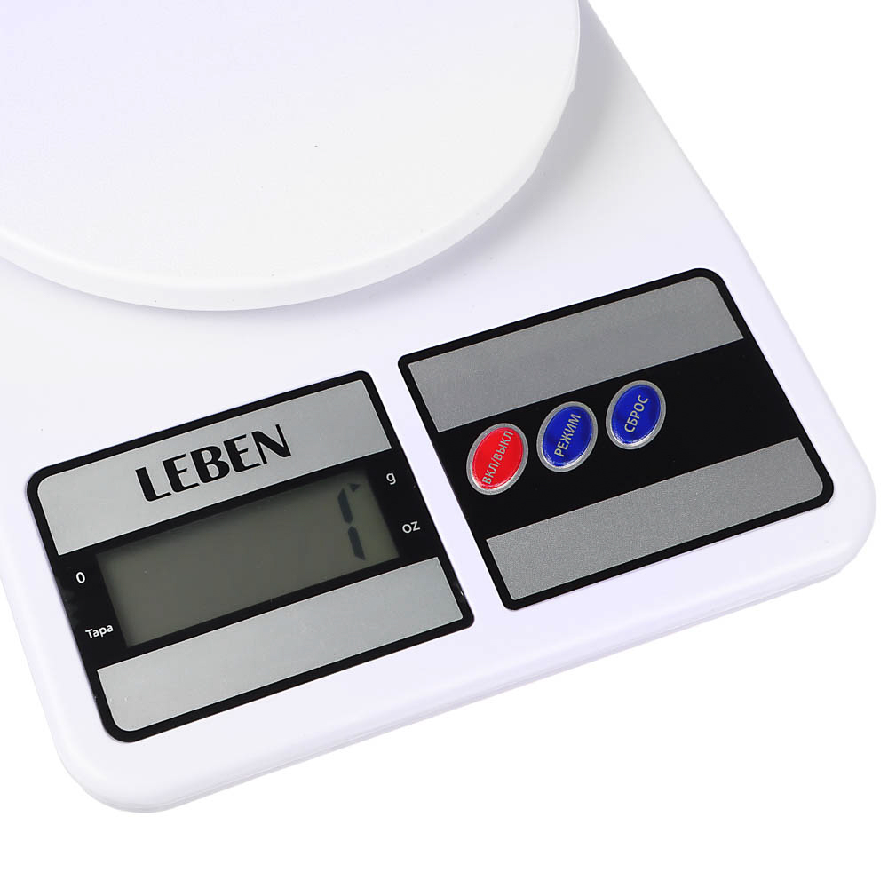LEBEN Весы кухонные электронные, пластик (точн. измер. 1 гр.), арт.№ 268-056