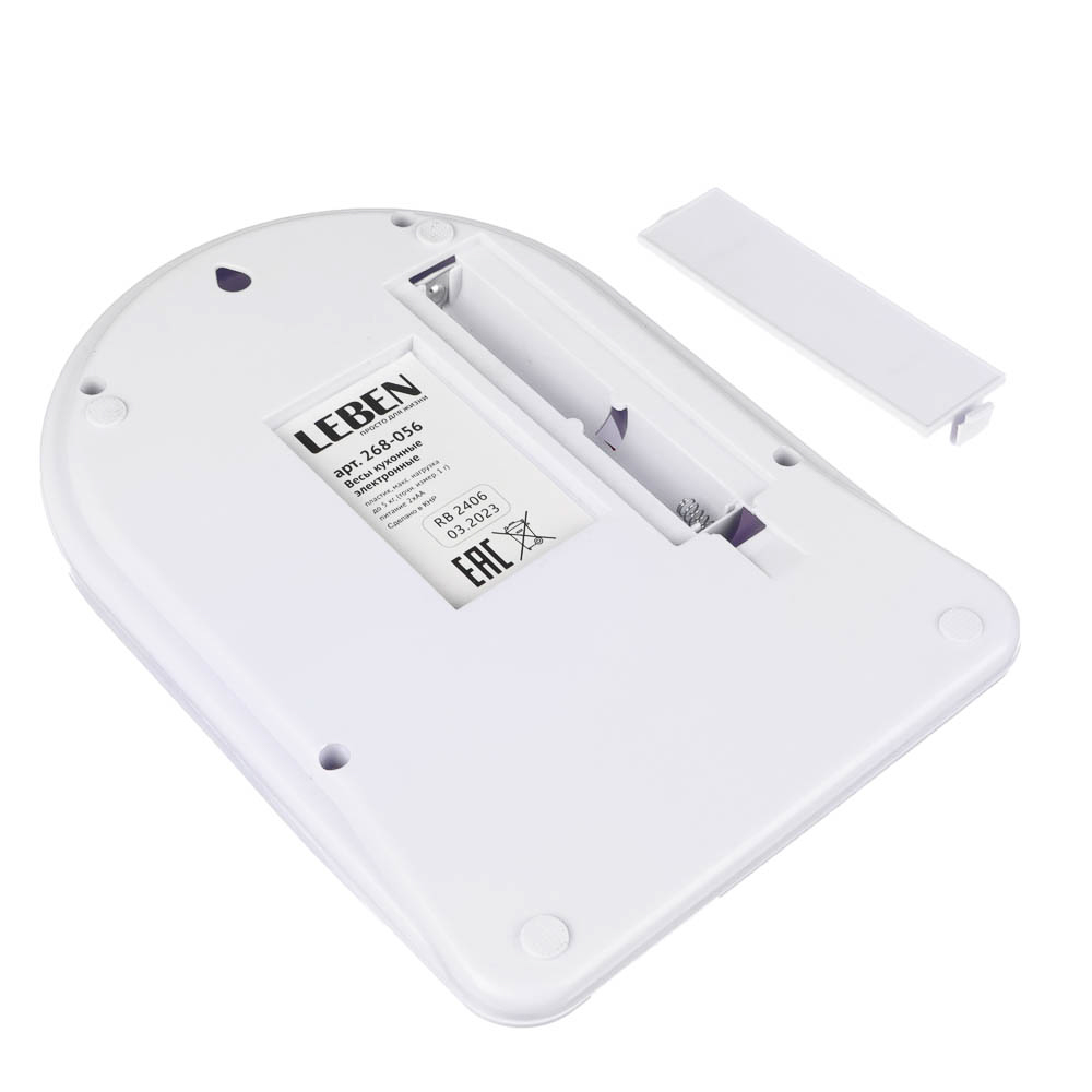 LEBEN Весы кухонные электронные, пластик (точн. измер. 1 гр.), арт.№ 268-056