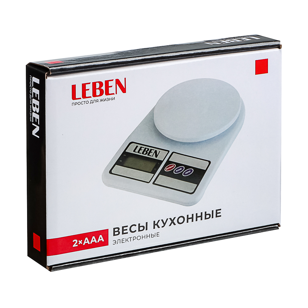 LEBEN Весы кухонные электронные, пластик (точн. измер. 1 гр.), арт.№ 268-056