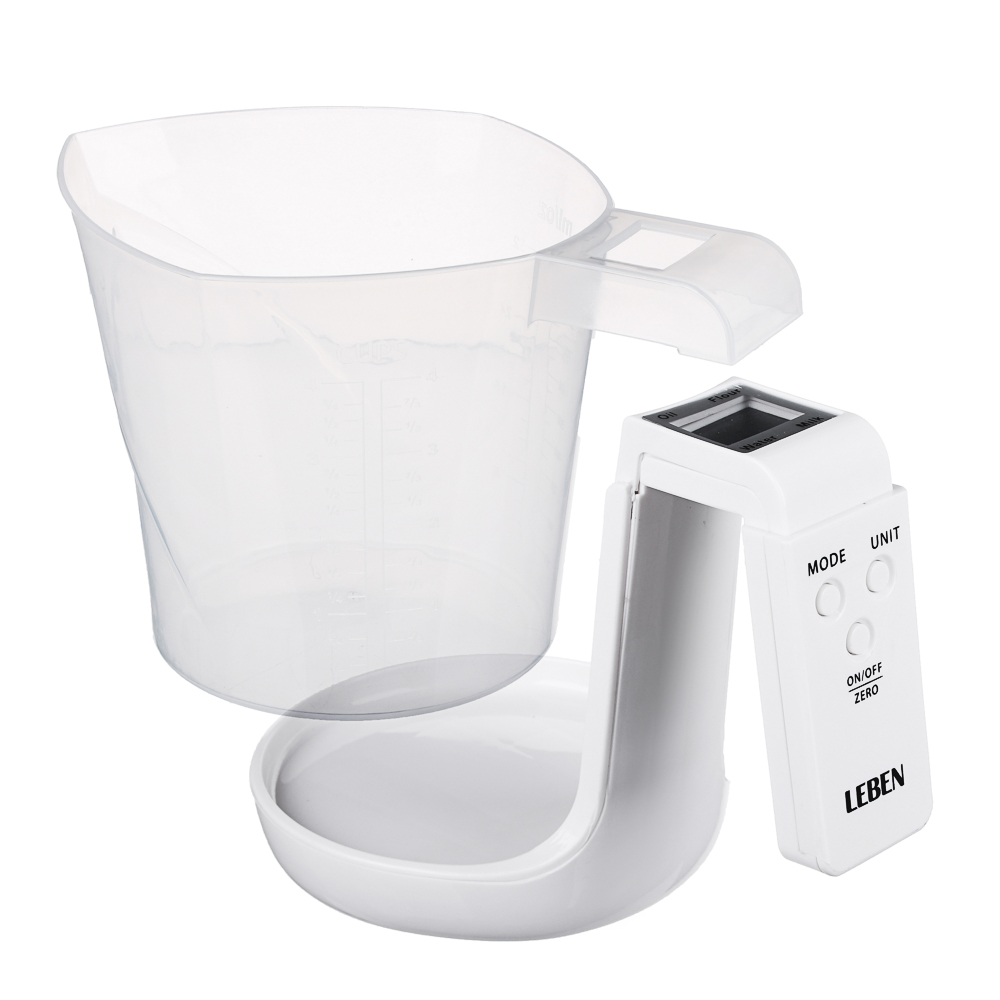 LEBEN Весы кухонные электронные, кувшин 1 л, макс.нагрузка до 5кг (точн. измер. 1 гр), LCD-дисплей, арт.№ 268-048