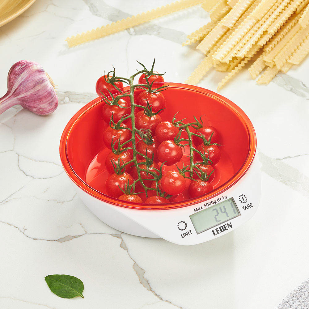 LEBEN Весы кухонные электронные c чашей, макс.нагрузка до 5кг (точн. измер. 1 гр), арт.№ 268-049