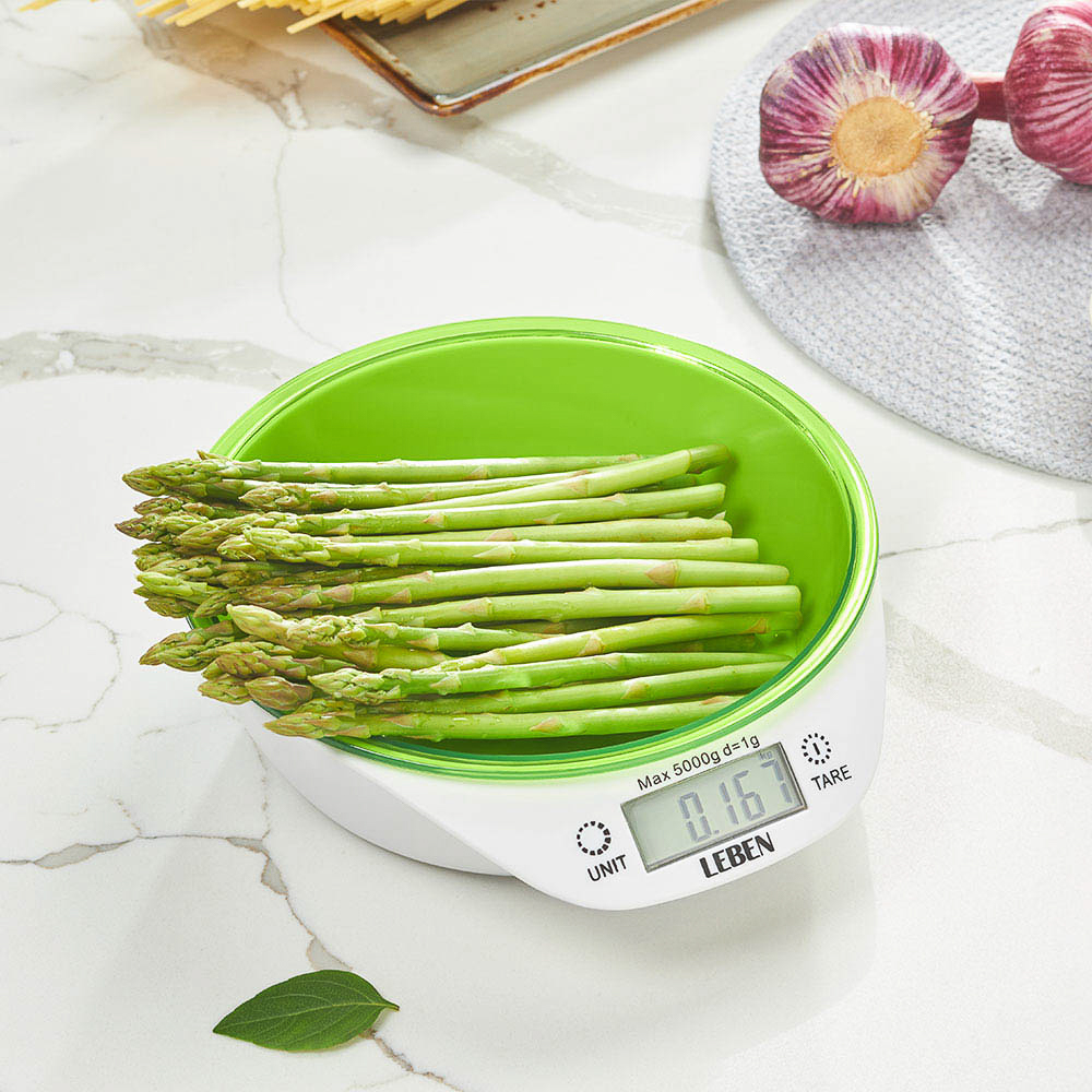 LEBEN Весы кухонные электронные c чашей, макс.нагрузка до 5кг (точн. измер. 1 гр), арт.№ 268-049
