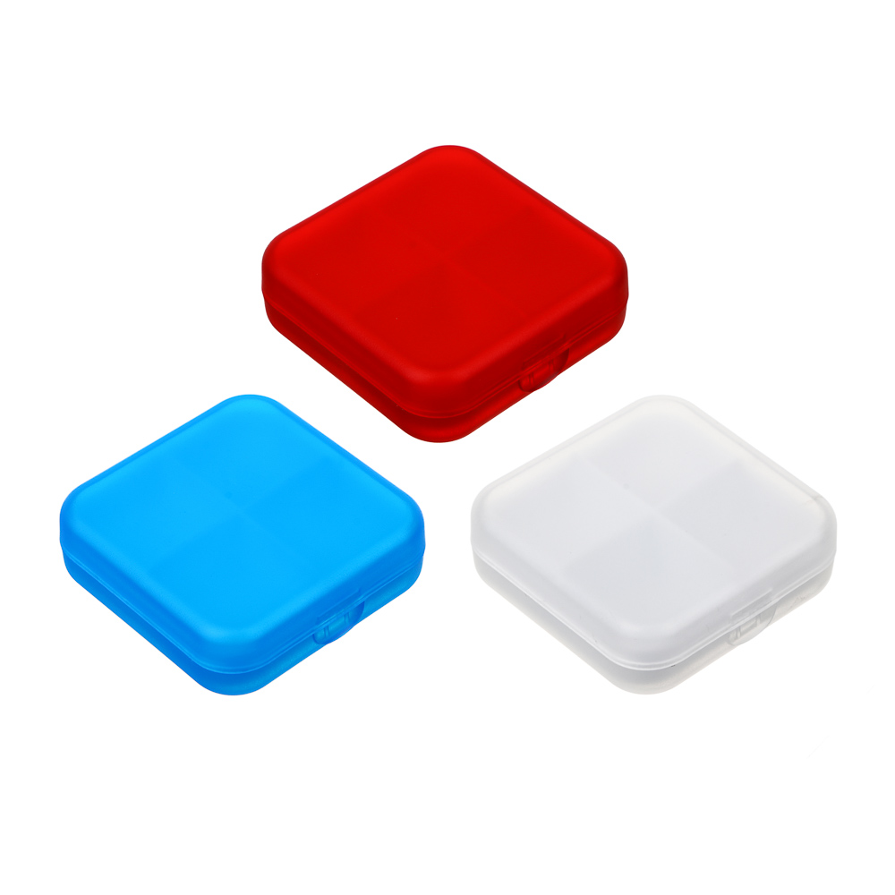 VETTA Бокс для таблеток, пластик, 4 ячейки, 6,5х6,5см, 3 цвета, арт.№ 444-219