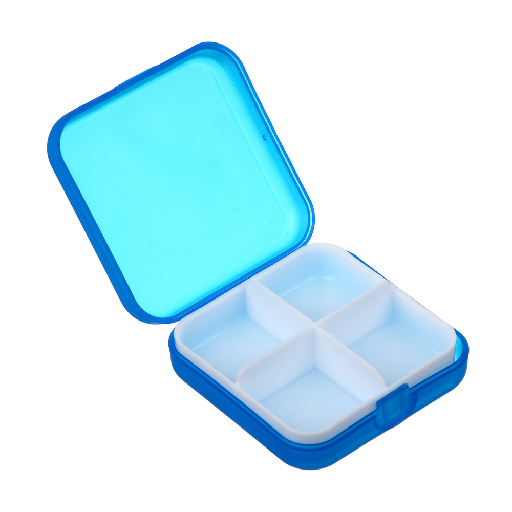 VETTA Бокс для таблеток, пластик, 4 ячейки, 6,5х6,5см, 3 цвета, арт.№ 444-219