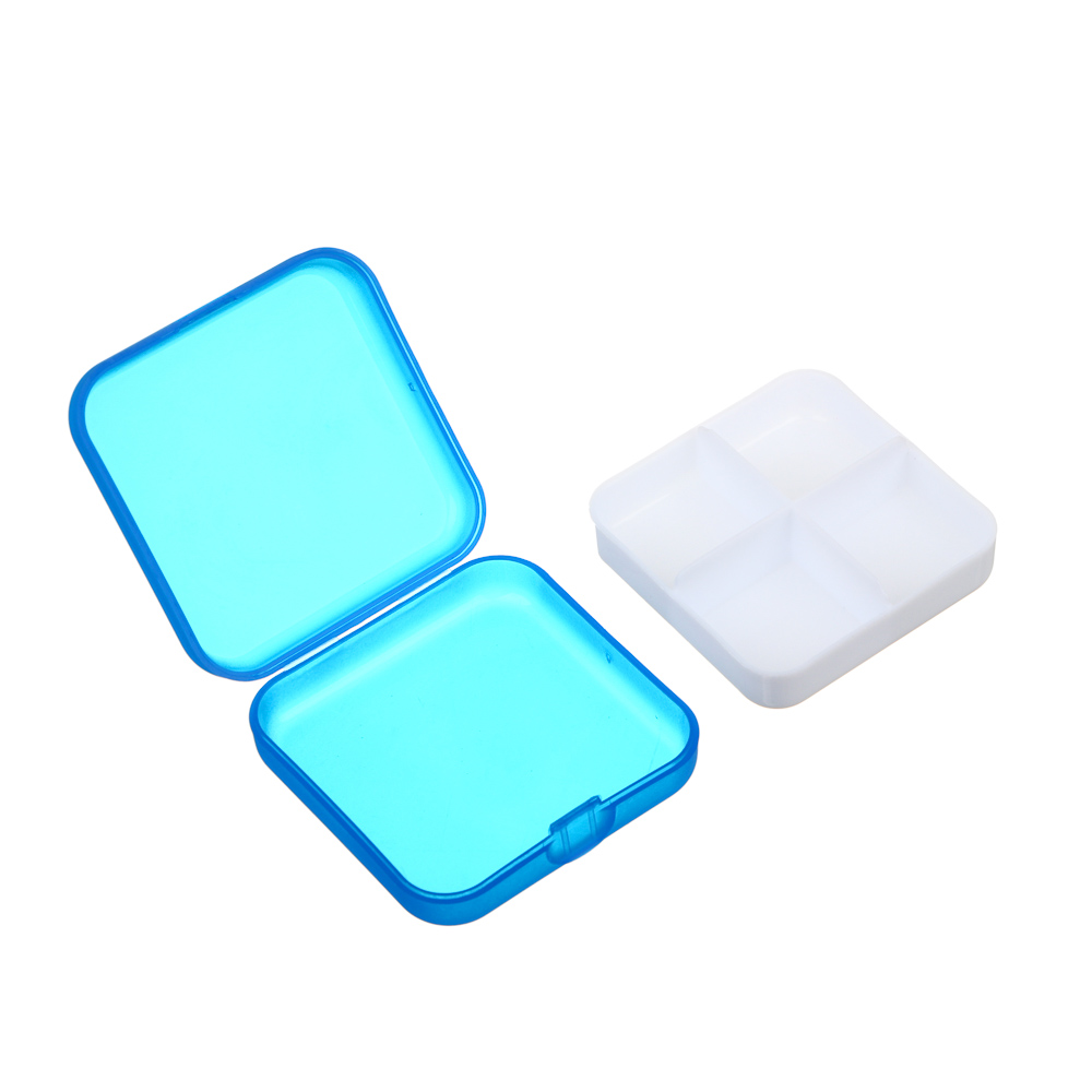 VETTA Бокс для таблеток, пластик, 4 ячейки, 6,5х6,5см, 3 цвета, арт.№ 444-219