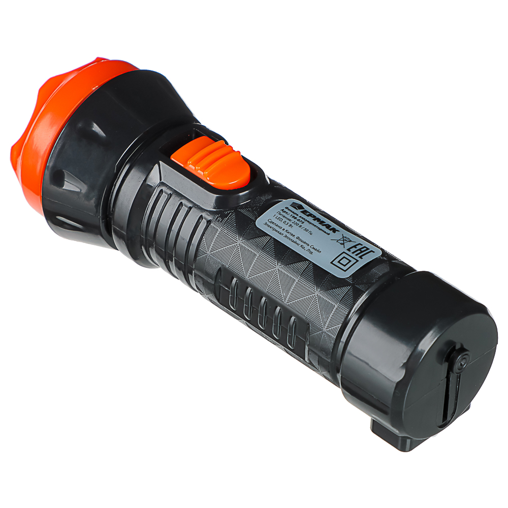 Фонарь ручной тм ЕРМАК, аккумуляторный, 1х0,5 Вт LED, вилка 220В, пластик, 12,3x4,3см, арт.№ 198-075