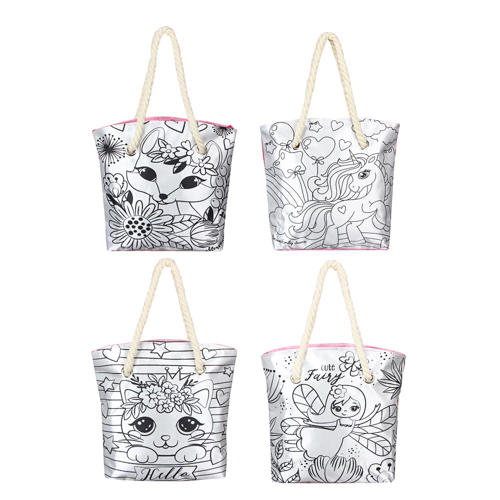 ХОББИХИТ Набор для творчества Сумка для раскрашивания, полиэстер, 28х33см, 4-8 дизайнов, арт.№ 287-364