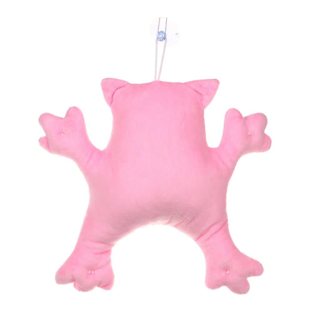 ЕРМАК Игрушка мягкая на присосках для авто "Кот Саймон" с надписью "Понять и простить" 20см, розовый, арт.№ 732-136