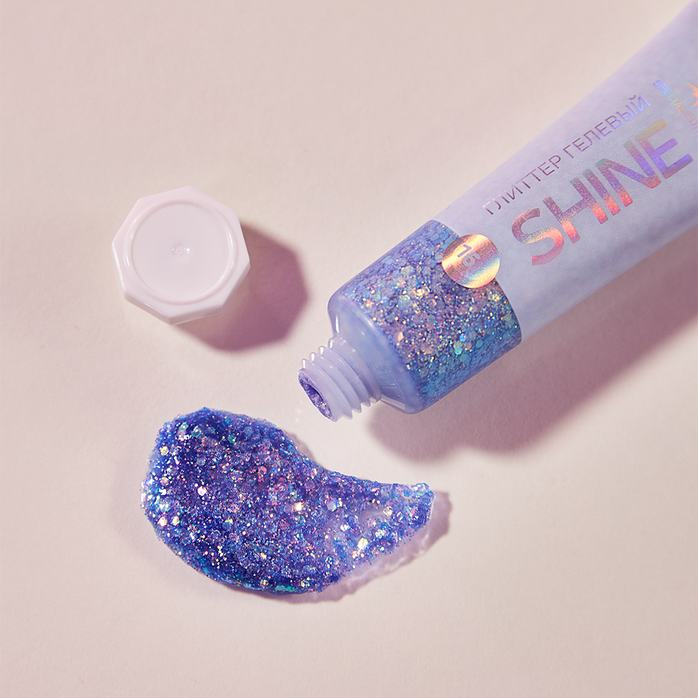 ЮНИLOOK Шайн Глиттер гелевый, 16г, тон 02, лавандовый, арт.№ 330-002