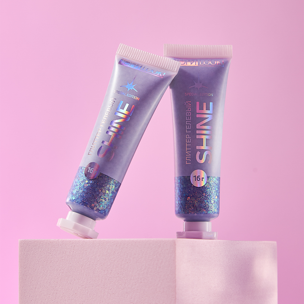ЮНИLOOK Шайн Глиттер гелевый, 16г, тон 02, лавандовый, арт.№ 330-002