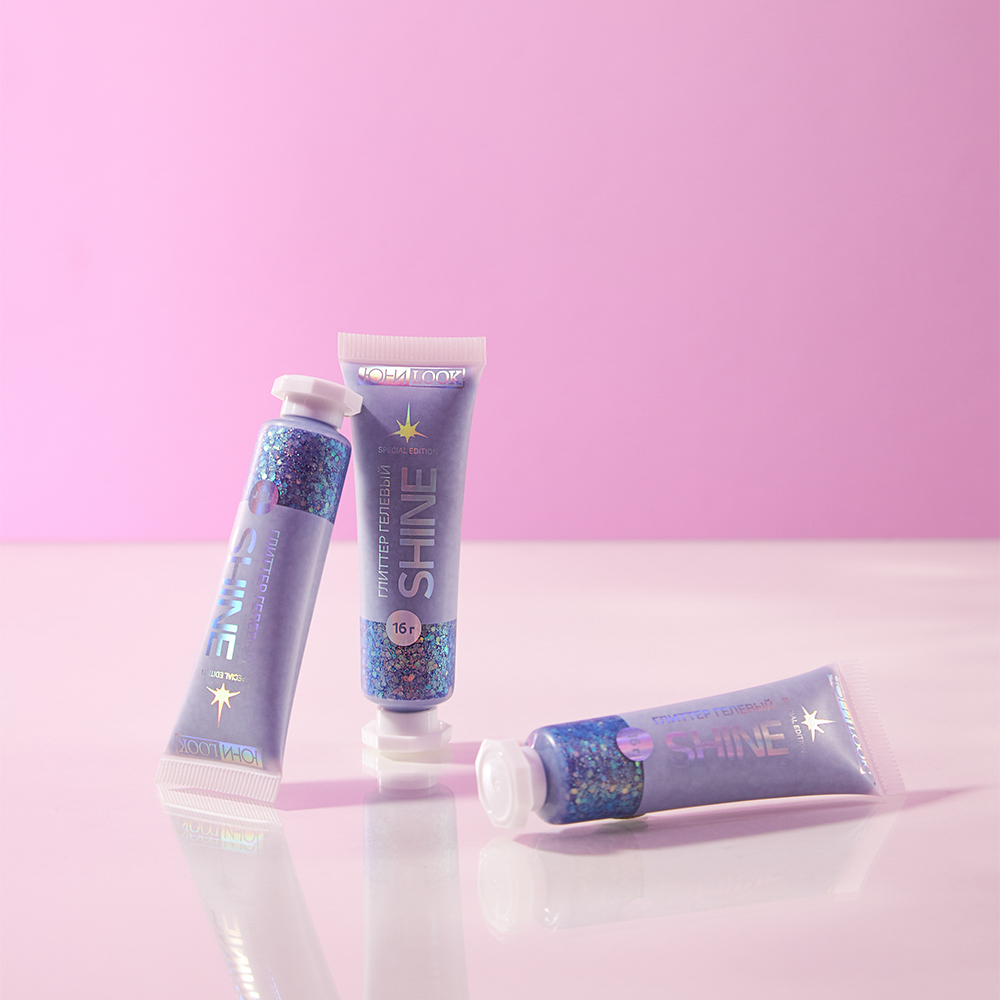 ЮНИLOOK Шайн Глиттер гелевый, 16г, тон 02, лавандовый, арт.№ 330-002