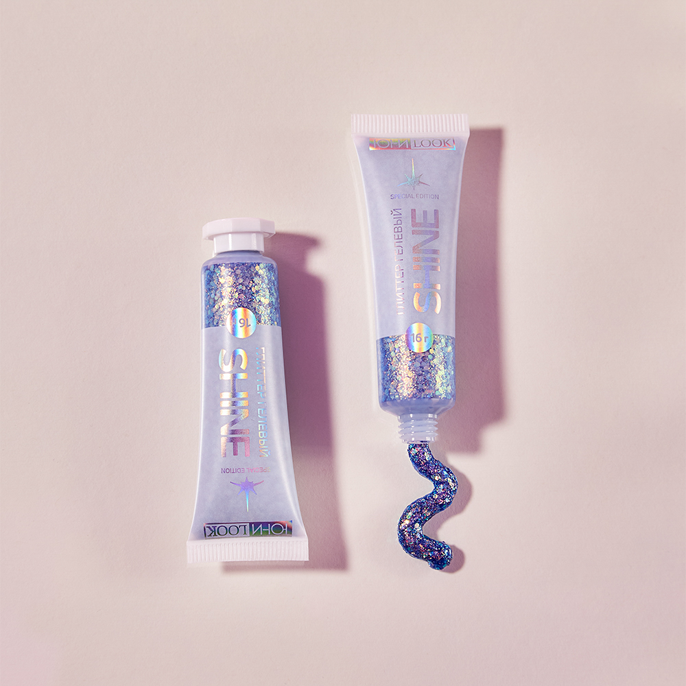 ЮНИLOOK Шайн Глиттер гелевый, 16г, тон 02, лавандовый, арт.№ 330-002