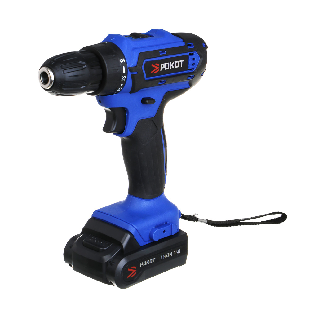 РОКОТ Дрель-шуруповерт аккум. ДША-14в, 0-550-1550 об/мин, 1,3 Li-on (1), 28 н*м, арт.№ 691-014