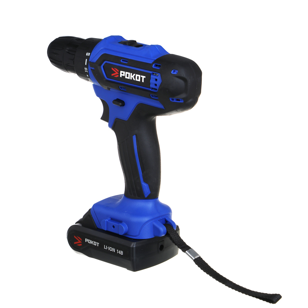 РОКОТ Дрель-шуруповерт аккум. ДША-14в, 0-550-1550 об/мин, 1,3 Li-on (1), 28 н*м, арт.№ 691-014