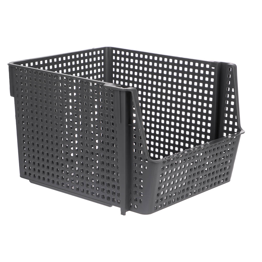 Корзинка для хранения Лофт10л штабелируемая серый, латте, арт.№ 457-856