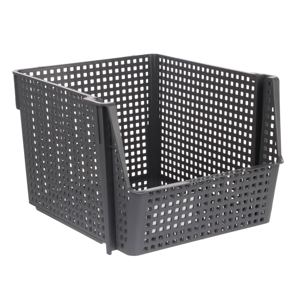 Корзинка для хранения Лофт10л штабелируемая серый, латте, арт.№ 457-856