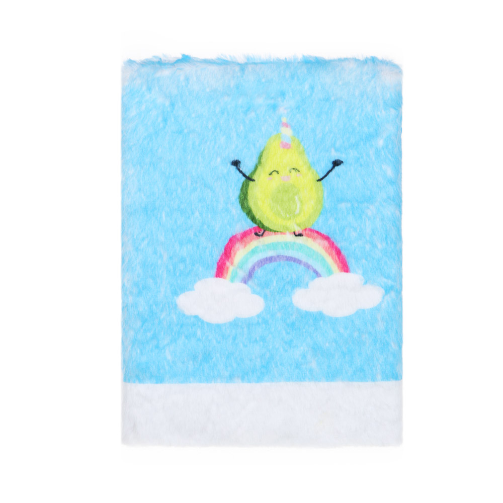 Записная книжка А5, 21х15см, 80 листов, "Авокадо", флис с цветной печатью, 4 дизайна, арт.№ 557-067