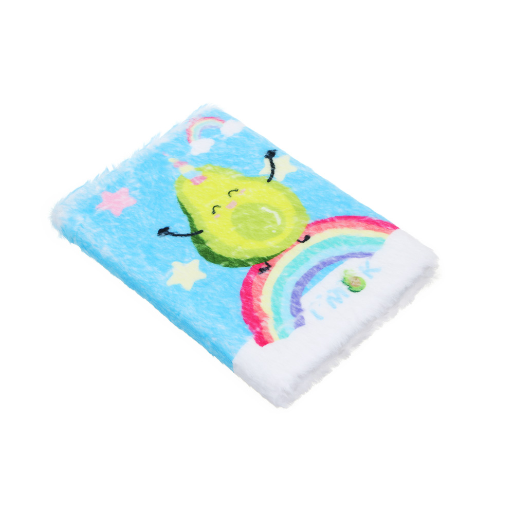 Записная книжка А5, 21х15см, 80 листов, "Авокадо", флис с цветной печатью, 4 дизайна, арт.№ 557-067