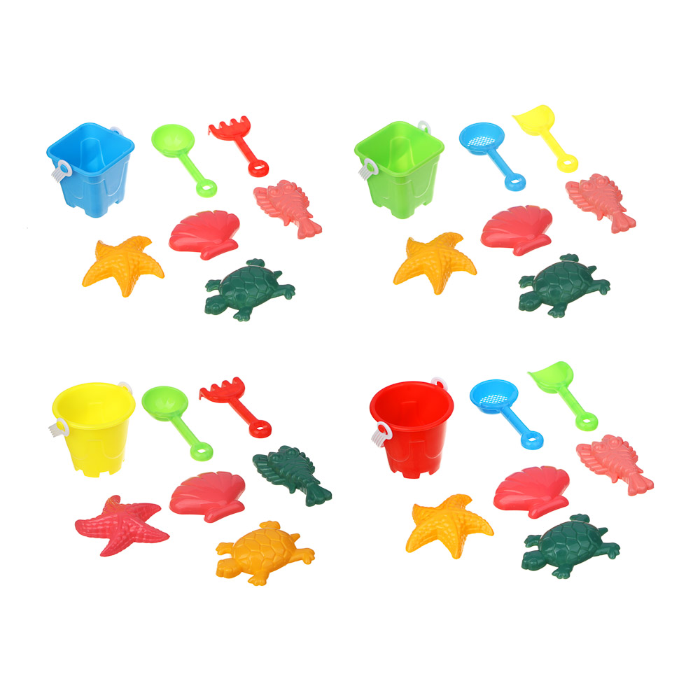 ИГРОЛЕНД Набор садовых инструментов "Игры в песке" 7 предметов, РР, 13х8х5см, 4 дизайна, арт.№ 187-023