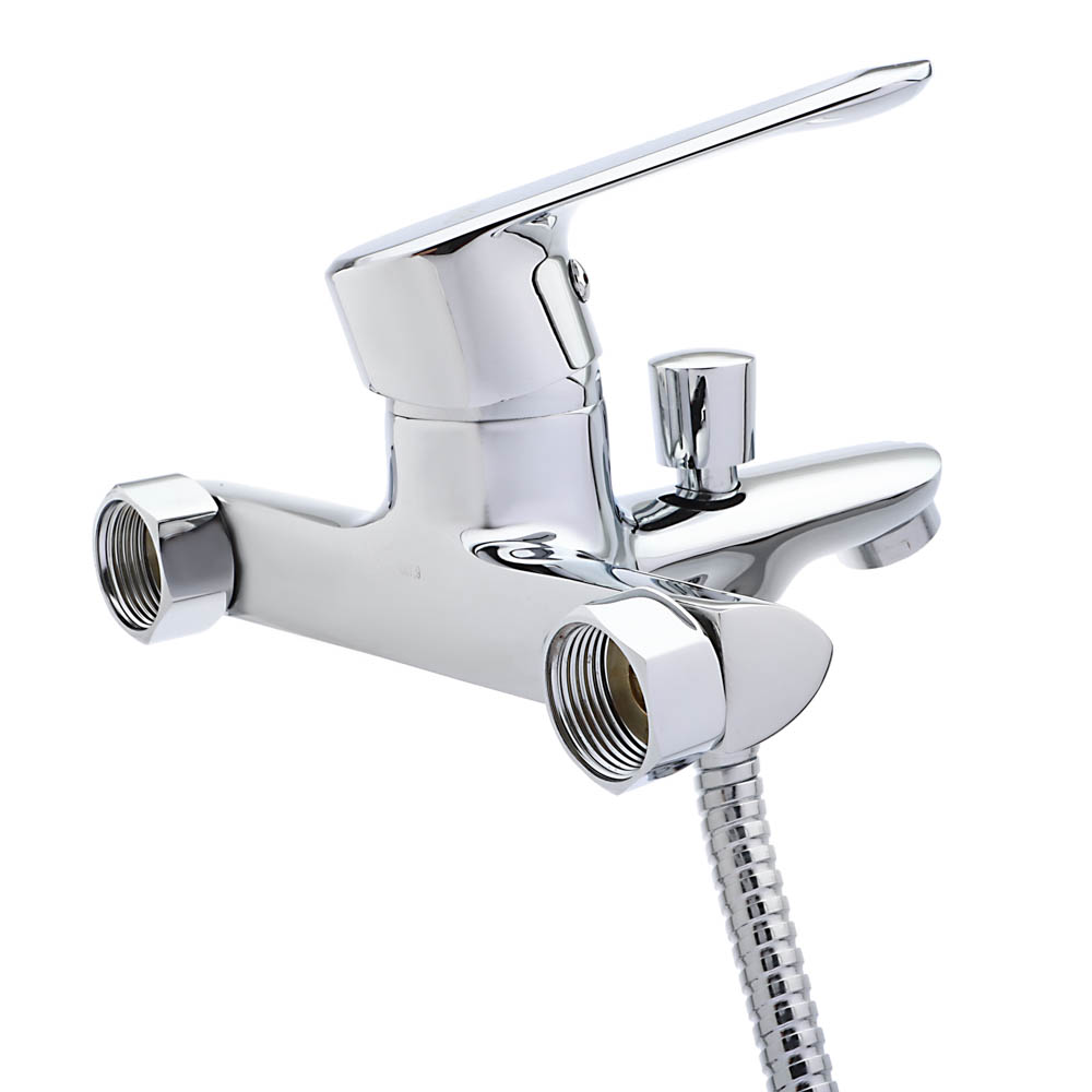 RAIN Смеситель для ванны Оникс, короткий излив, душ. набор, картридж 35мм, латунь, хром, арт.№ 561-316