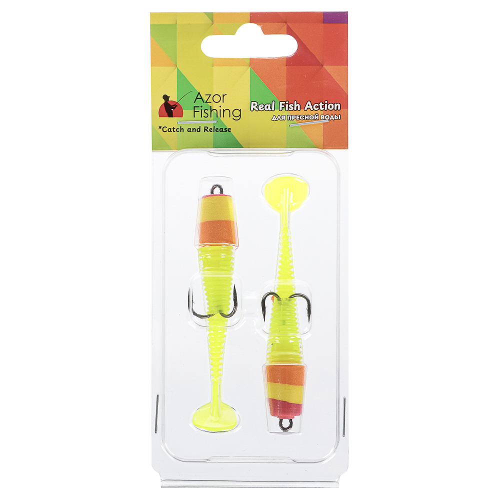 Набор силиконовых приманок "Комбо" тм AZOR FISHING, 75мм, 5 цветов, арт.№ 145-007