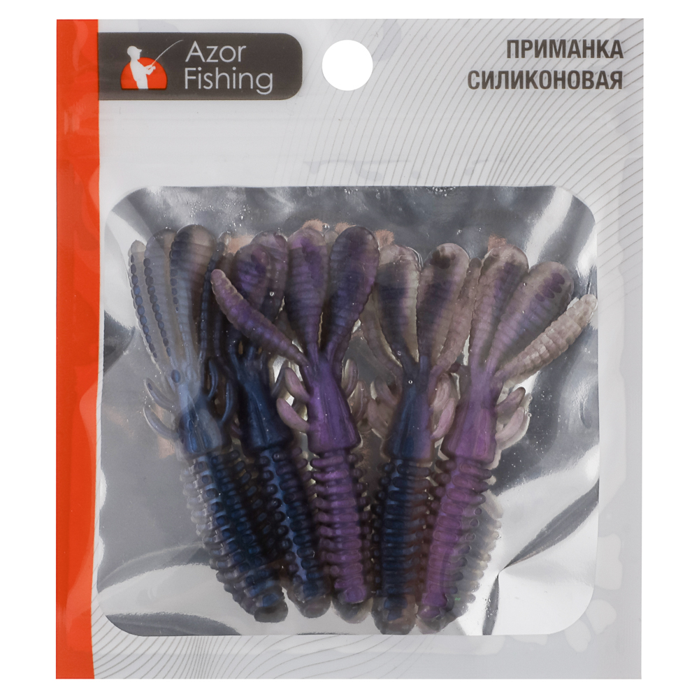 Набор силиконовых приманок "Кальмар" тм AZOR FISHING, плавающая, съедобная, 75мм, 5шт, 5 цветов, арт.№ 145-009