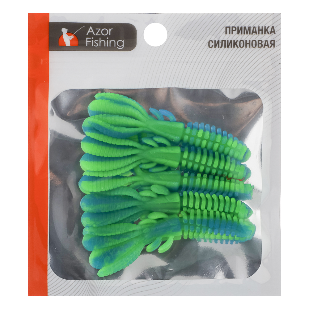 Набор силиконовых приманок "Кальмар" тм AZOR FISHING, плавающая, съедобная, 75мм, 5шт, 5 цветов, арт.№ 145-009