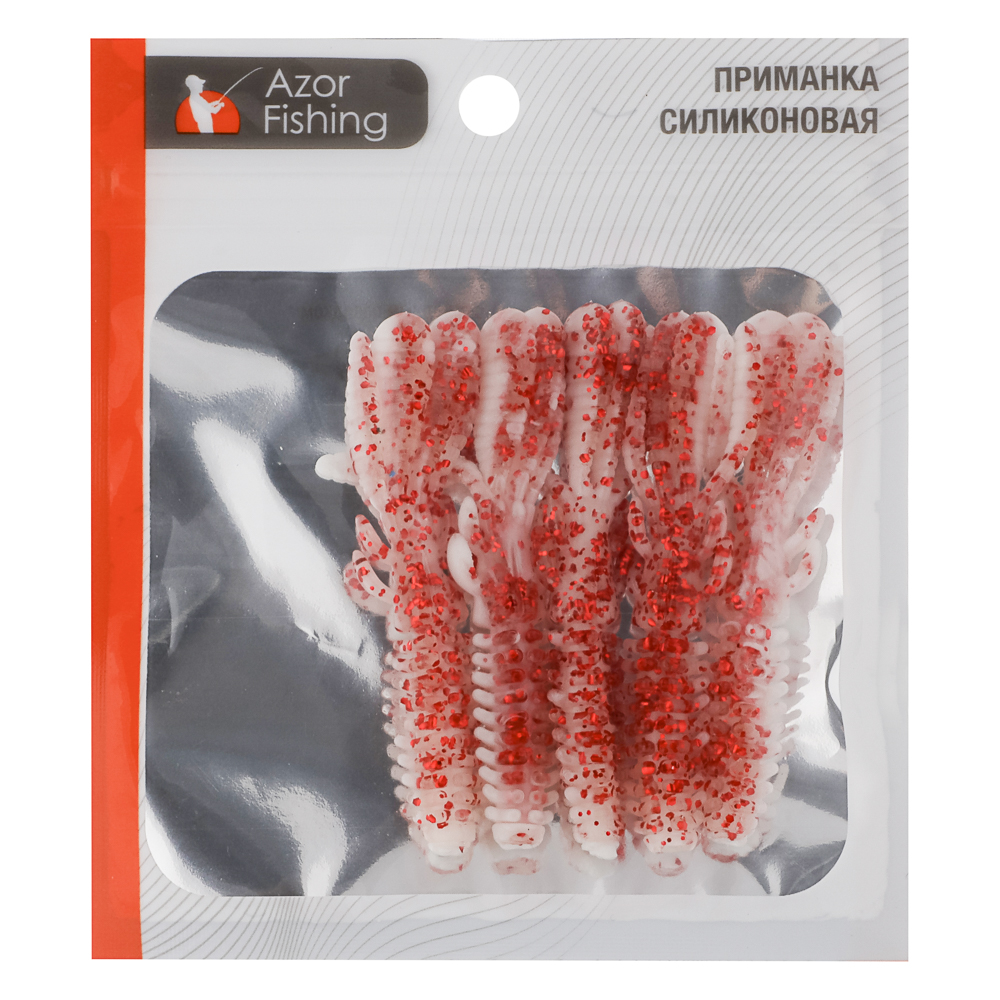 Набор силиконовых приманок "Кальмар" тм AZOR FISHING, плавающая, съедобная, 75мм, 5шт, 5 цветов, арт.№ 145-009